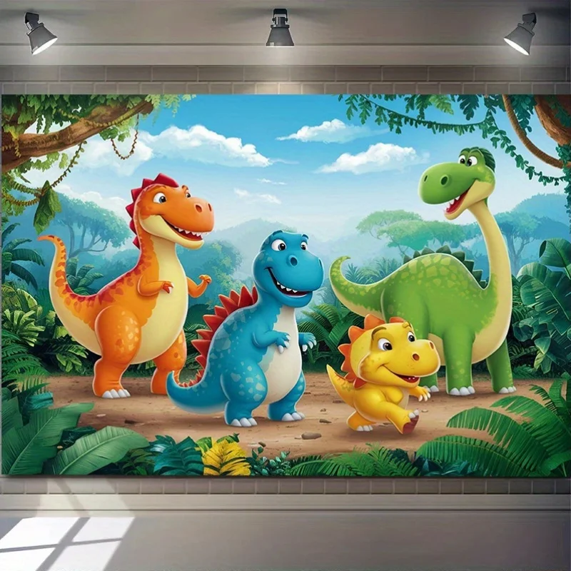 

Баннер в джунглях с динозавром, фон для украшения комнаты и вечеринки, товары для дома и вечеринки