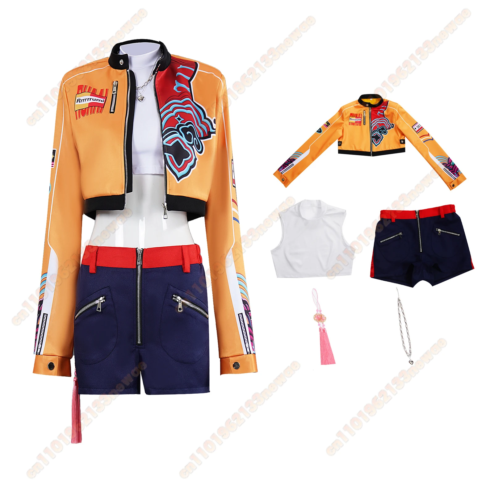 K-Pop Mira Rumi Zoey 악마 헌터 코스프레 의상 가발 걸 그룹 아이돌 무대 의류 섹시한 양복 여성 할로윈 크리스마스 의류