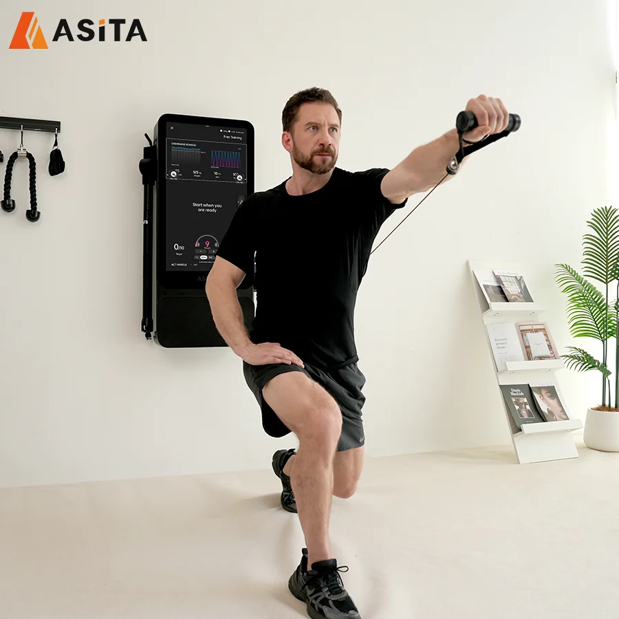 Equipamento de fitness multifuncional Tonal montado na parede Smart Home Gym Espelho de treinamento de força de peso digital
