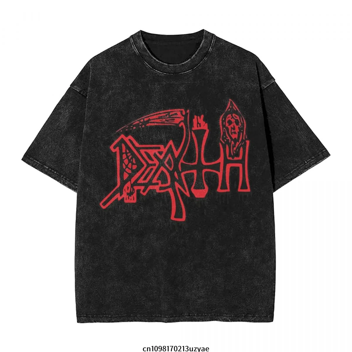 

Мужская винтажная хлопковая футболка с коротким рукавом Death Logo, летняя футболка в стиле хип-хоп
