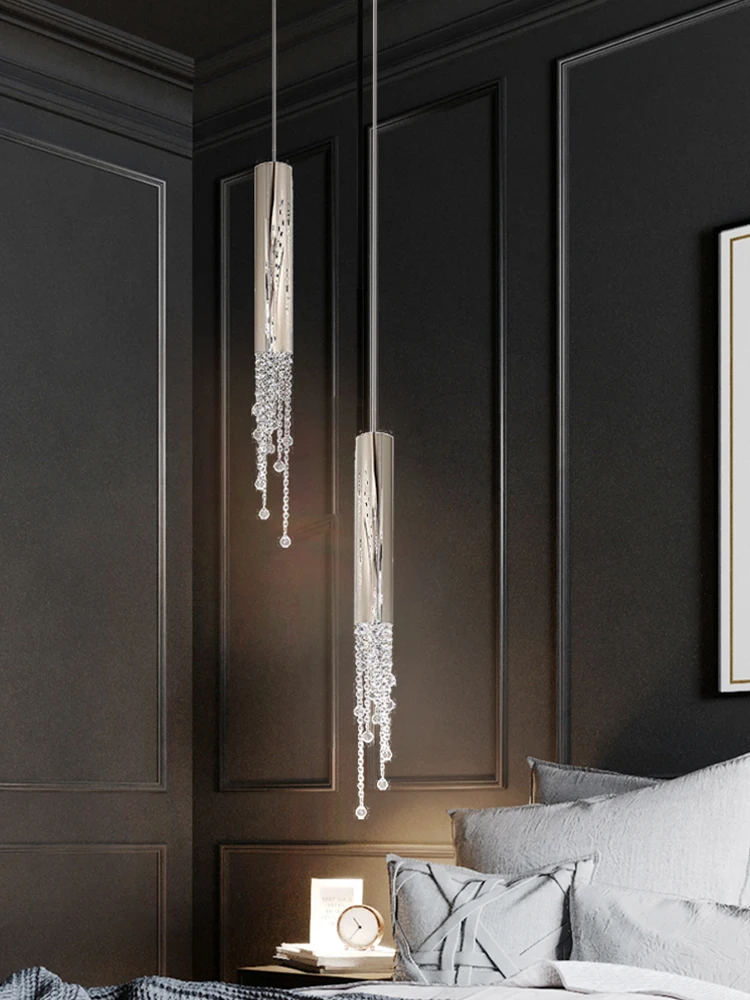 

Crystal Tassel LED Bedside Hanging Lamp Pendant Lights Home Restaurant Lighting Fixture Ceiling Bedroom Bar Lustre