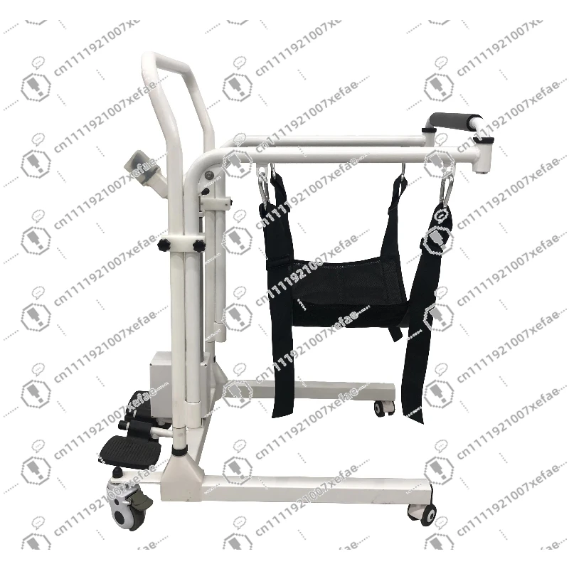 Portable electric patient elevator, a foldable wheelchair transfer and lifting device suitable for disabled elderly people