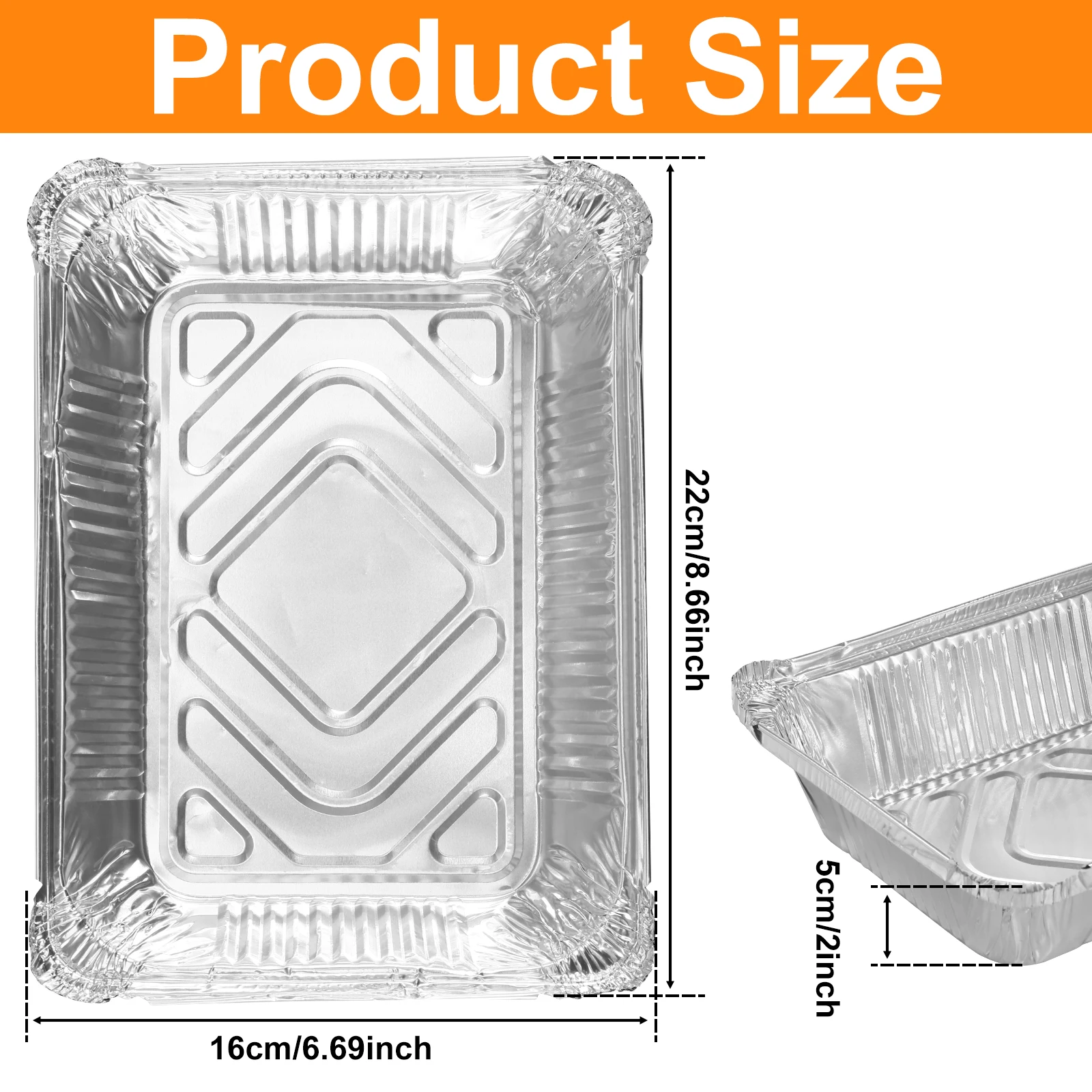 50 Stuks Aluminiumfolie Trays 1100 Ml Non-stick Aluminiumfolie Bakpannen Herbruikbare Food Grade Aluminiumfolie Containers folie Trays