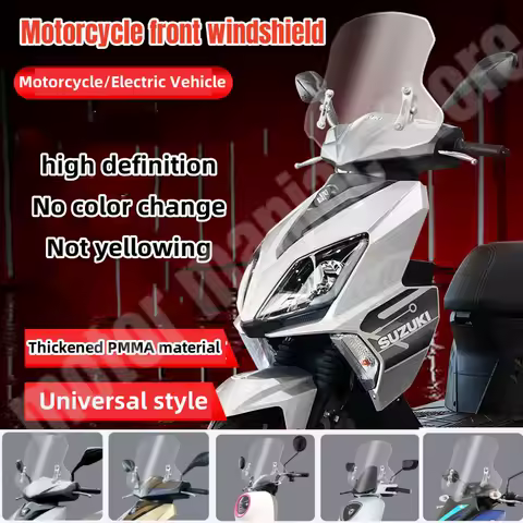 Motorcycle Front Windshield Thickened Windshield Universal VersionWind Deflector Suitable for Suzuki UY125 Haojue AFR Honda