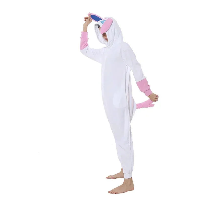Sylveon زي الهالوين التأثيري بيجامات نسائية كارتونية نيسيي للبالغين 1 قطعة بيجامات هدية Kigurumi عيد الميلاد ملابس منزلية