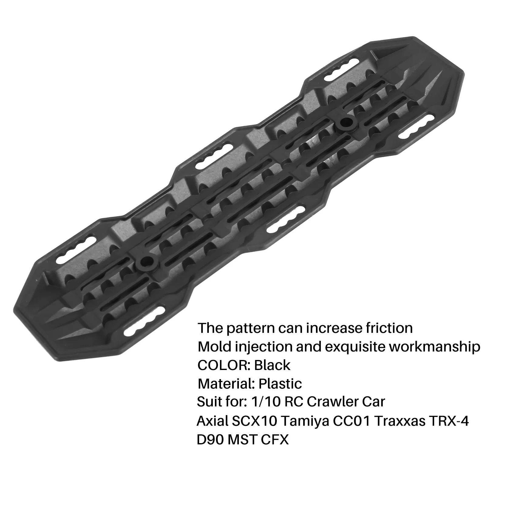 A25P 2Pcs Plastic Sand Ladder Recovery Ramps Board for 1:10 RC Crawler Axial SCX10 Tamiya CC01 TRX-4 D90 MST CFX,Black