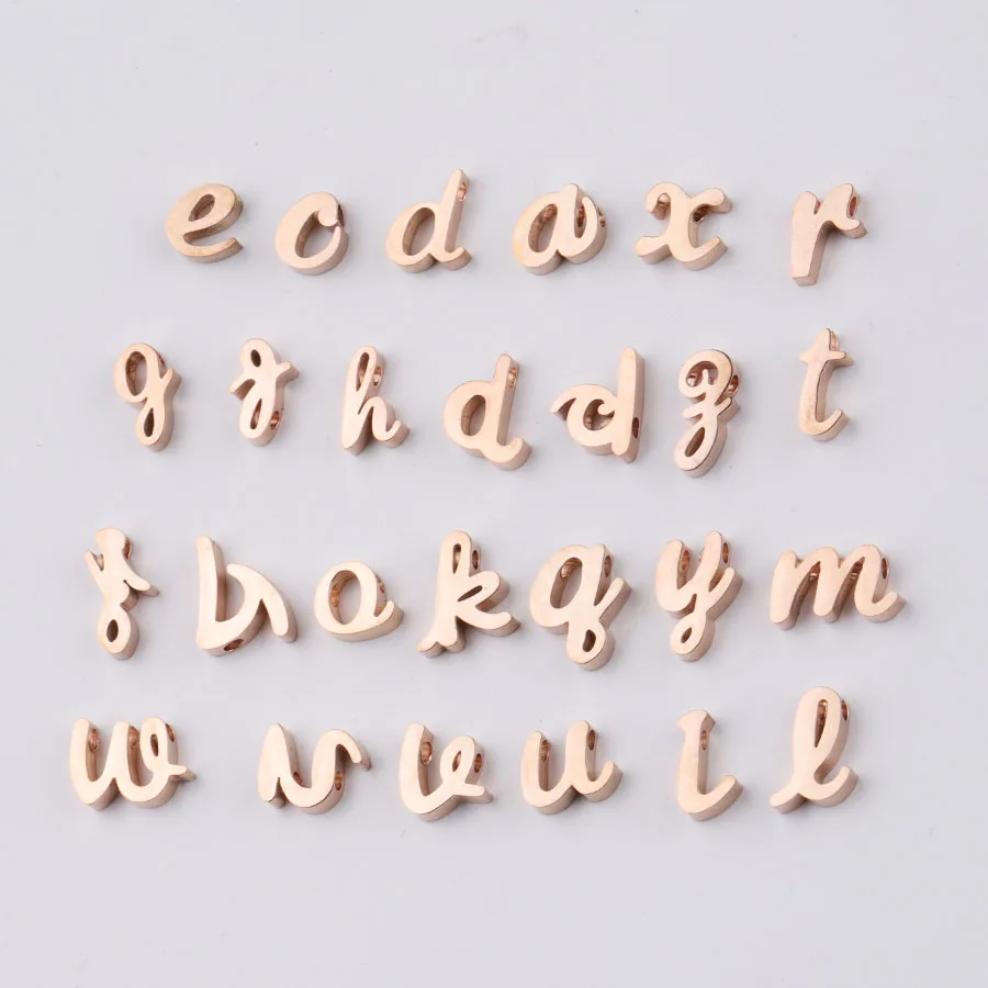 26pcs Lowercase Letter Charm, Alphabet Charm, Gold Letter Charm, 26 Letters Initial Charms, Gold Stainless Steel, High Polished