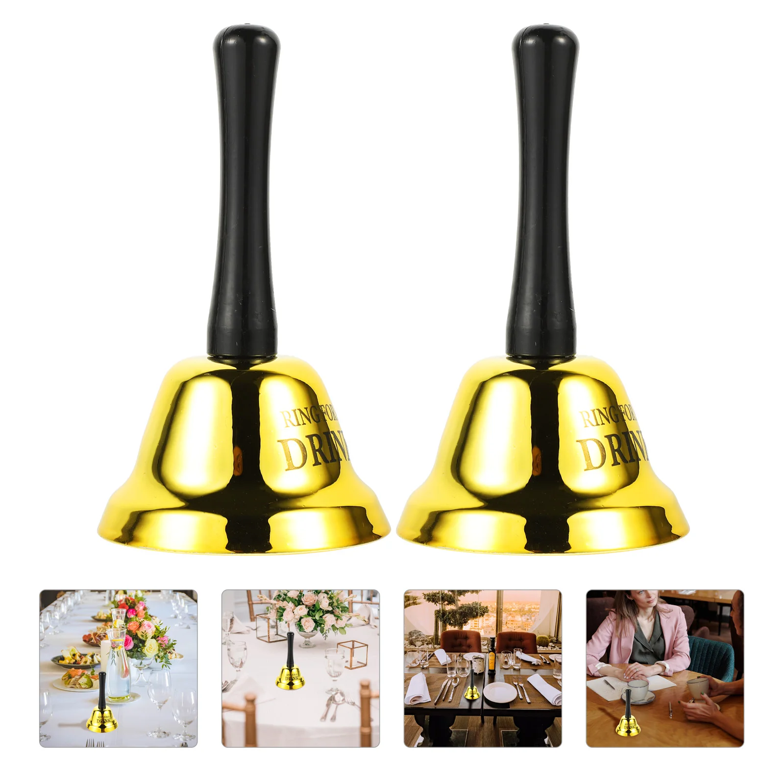 

Bar Rattle Bell for Bachelor Party Hotel Dish Handheld Bells Handbells Restaurant Call Metal Table Pantry Dining Ring Chime