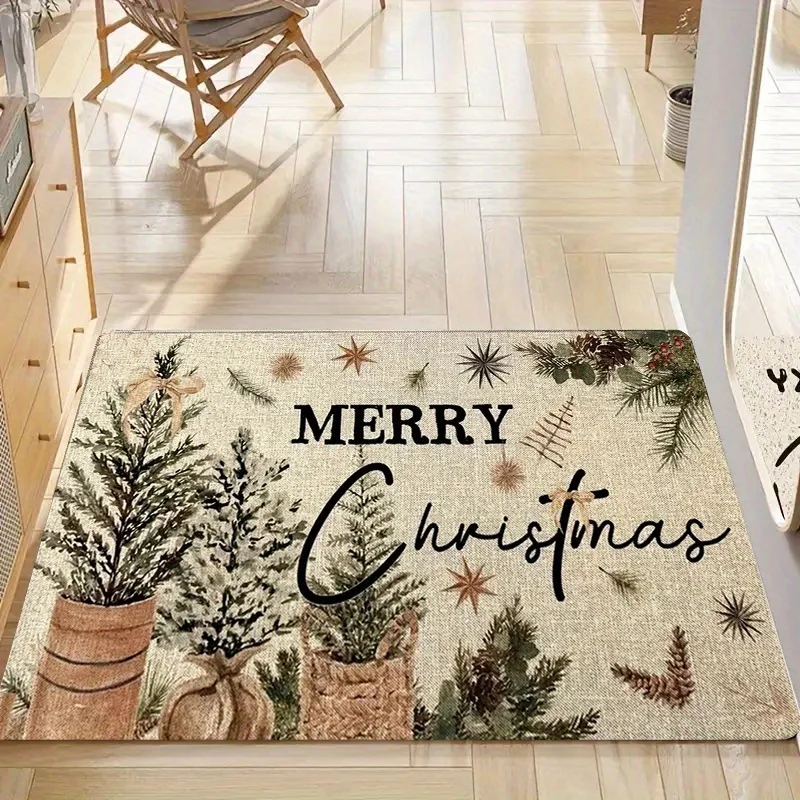 

VIKAMA Christmas Carpet Pine Needle Mat Floor Mat Doormat Waterproof Welcome Mat Rug For Bedroom Carpet For Live Room Home Dec