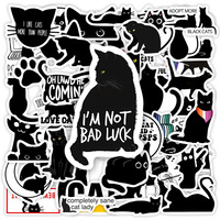 Cute Black Cat Stickers DIY Kids Toys Gift Waterproof Decal for Phone Laptop Scrapbook Guitar Luggage Bottle Notebook Decorative