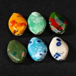 Special shaped Multi-color Ceramic With Beads Large Necklace Porcelain Accessories Handmade DIY Jewelry Material Z073