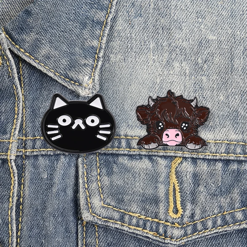 Niedliche Tier-Emaille-Pins mit großem Kopf: Lustige Krokodil-, Hunde-, Frosch-, Oktopus-, Tomaten-Broschen für Rucksack, Revers, als Schmuckgeschenk – Detail 6
