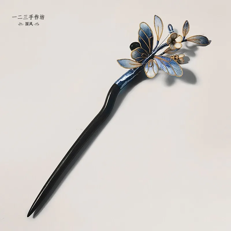 Original Shafeier Intangible Heritage Velvet Hairpin, Stunning Chinese Bun Hair Accessory for Women, Gift