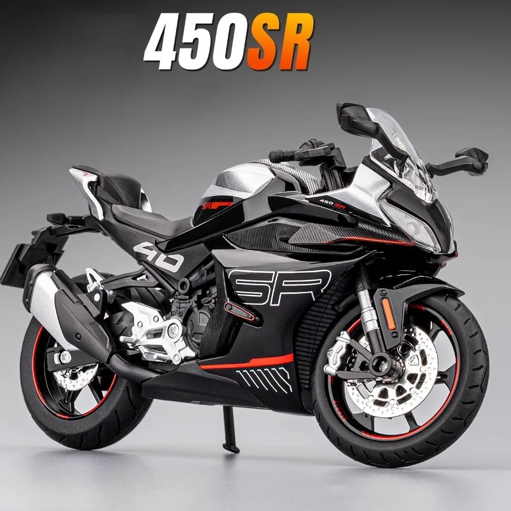 

1:12 Scale 450SR HP4 Motorcycle Model Toy Alloy Diecast Light Music Shock Absorption Miniature Motor Models Kids Birthday Gifts