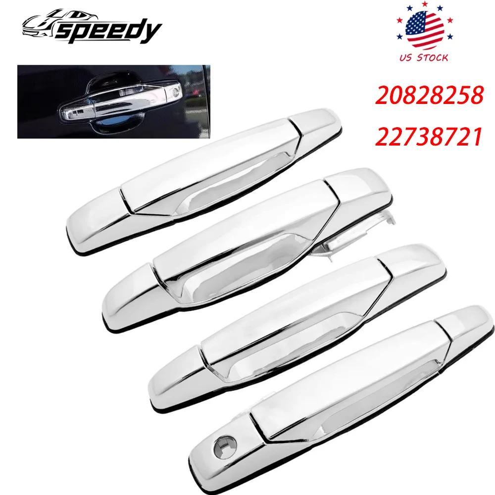 

20828258 22738721 Набор хромированных наружных дверных ручек из 4 предметов для Chevy Silverado 1500 2500 HD 3500 HD 25960525 2007-2013 гг.