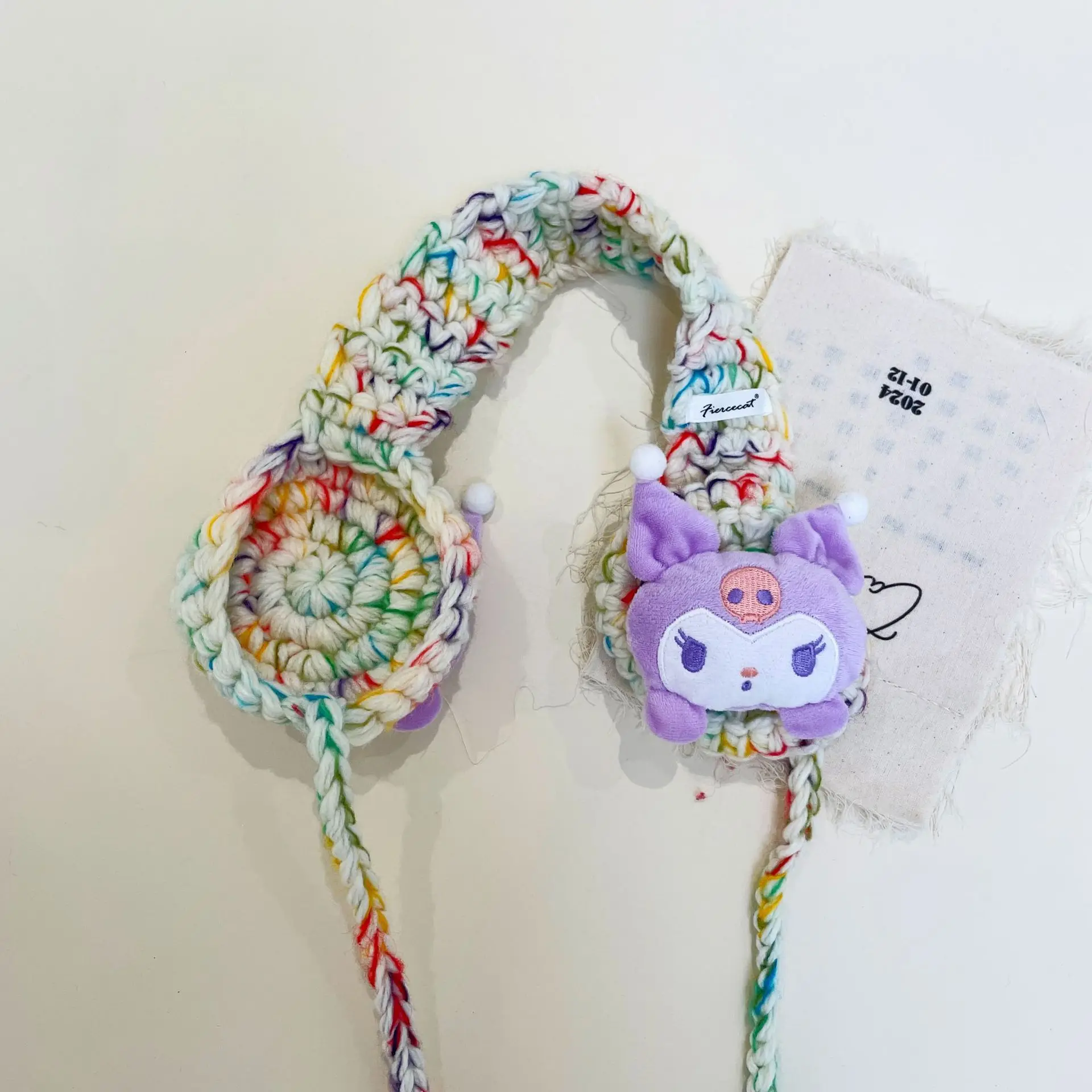 MINISO Sanrio 겨울 따뜻한 만화 양모 공 테더 학생 귀 보호 사이클링 니트 귀마개 따뜻한 양모 귀마개