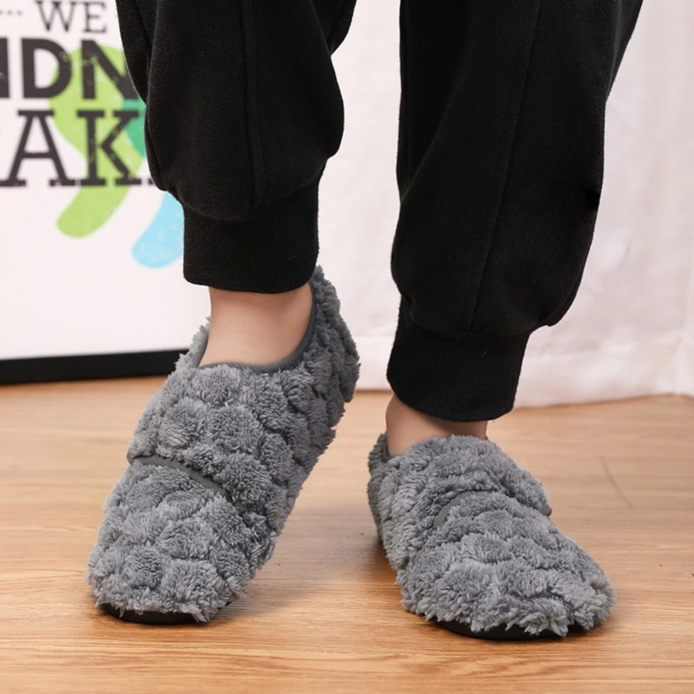 Flat Thermal Slippers Non Slip Cute Furry Slippers Adjustable Soft Couple Slippers Lightweight Walking Shoes for Indoor Bedroom