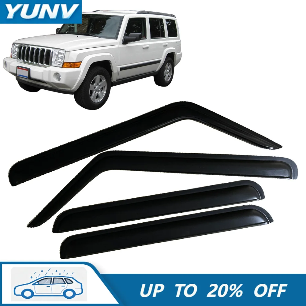 Дефлектор окон YUNV для Jeep COMMANDER XK 2006-2010, защита от дождя, боковой вентиляционный дефлектор, накладной внешний монтаж.