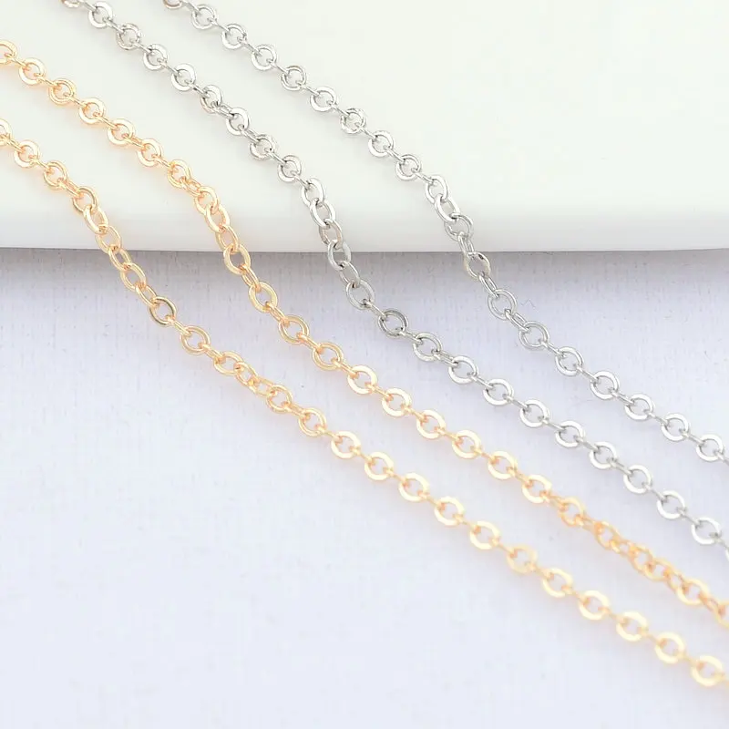 

2Meters 14K Gold Color Plated Cross Chain Necklace Chains Bracelet for Jewelry Findings DIY Earrings Hand Made Brass Accessories