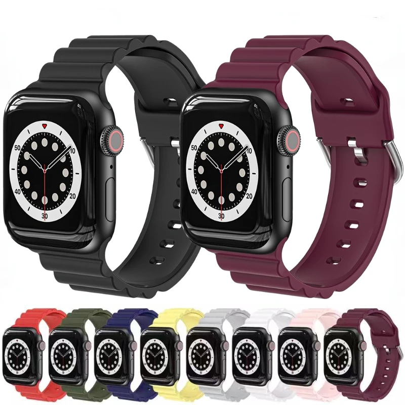 

Ремешок для часов Apple Watch Ultra 49 мм 8 7 45 мм 41 мм, спортивный удобный браслет для iWatch Series 6 5 4 SE 44 мм 42 мм 40 мм