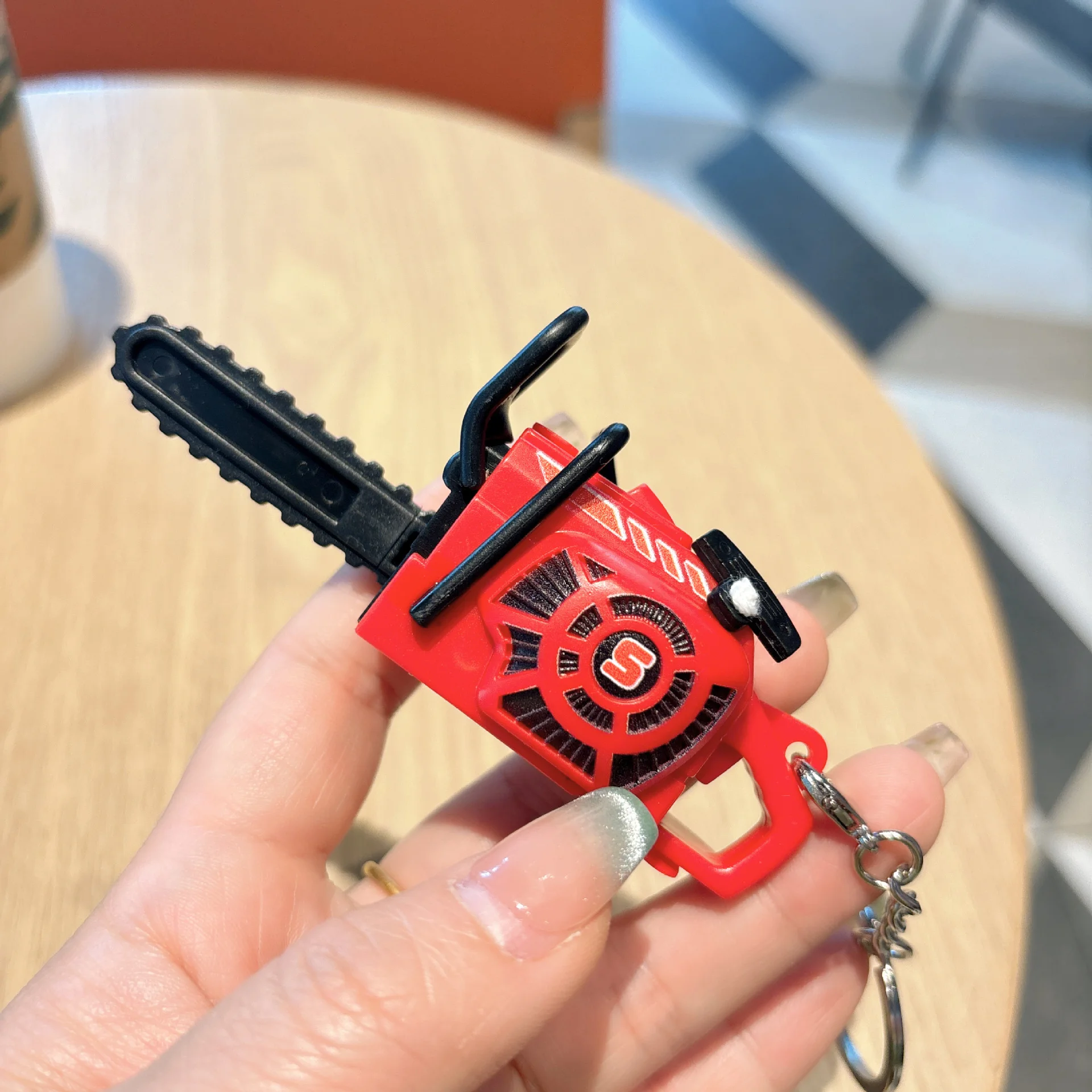 Mini Chainsaw Model Key Rings Adults Stress Relief Keychains Handheld Power Saw Bag Pendant Realistic Logging Saw Key Decor