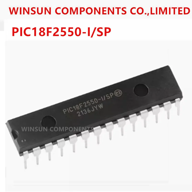 (5piece)100% new imported original  PIC18F2550-I/SP PDIP-28 High Performance Enhanced Flash USB Microcontroller