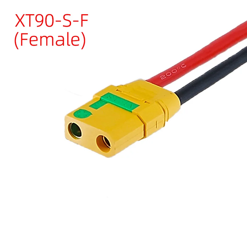Amass XT90S Spark-Proof Cable Connector with 12 AWG/10 AWG Silicone Wires, Drone Lithium Battery Charger Cable Plug