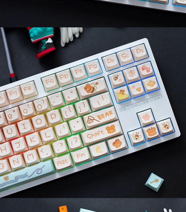 MDA height 129 keys small full set of five-sided sublimation process customized mechanical keyboard 
