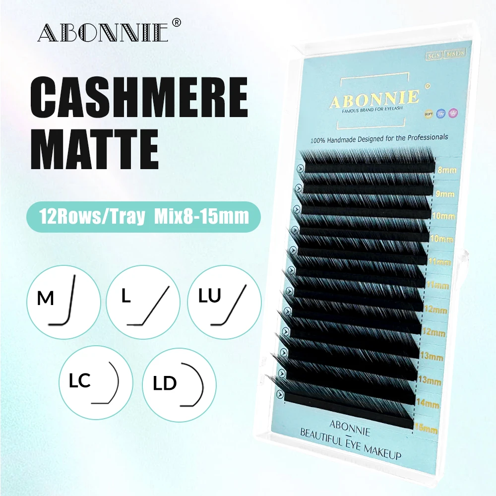 ABONNIE Mink Lashes Individual Natural False Eyelashes LJ/LB/L/M/LC/LD/LU/ Curl Premium Eyelash Extensions Supplies