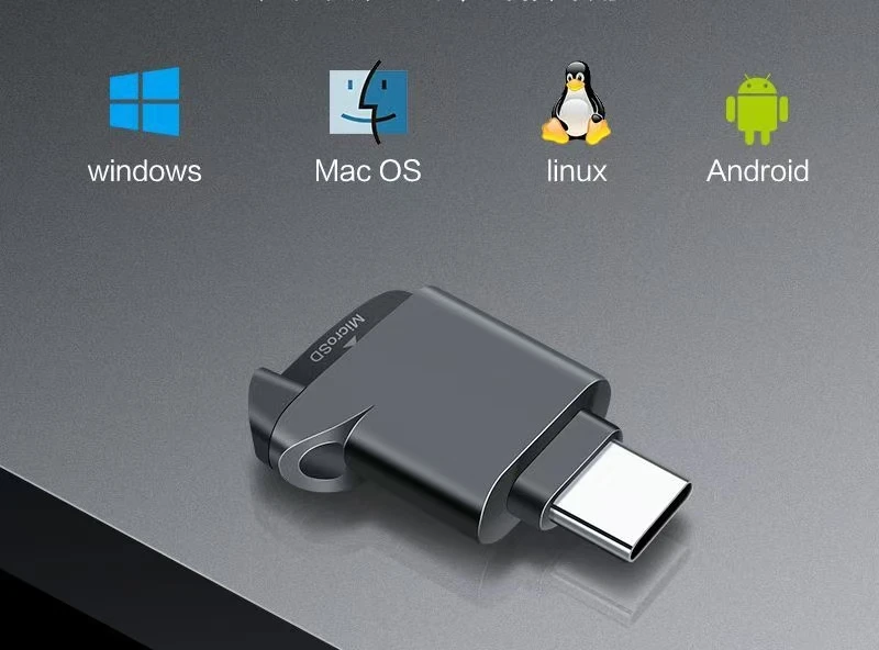 Mini Dual Interface USB 3 0 TF Card Reader Type C Adapter Directly Access TF Card Files On Smartphones And Notebooks