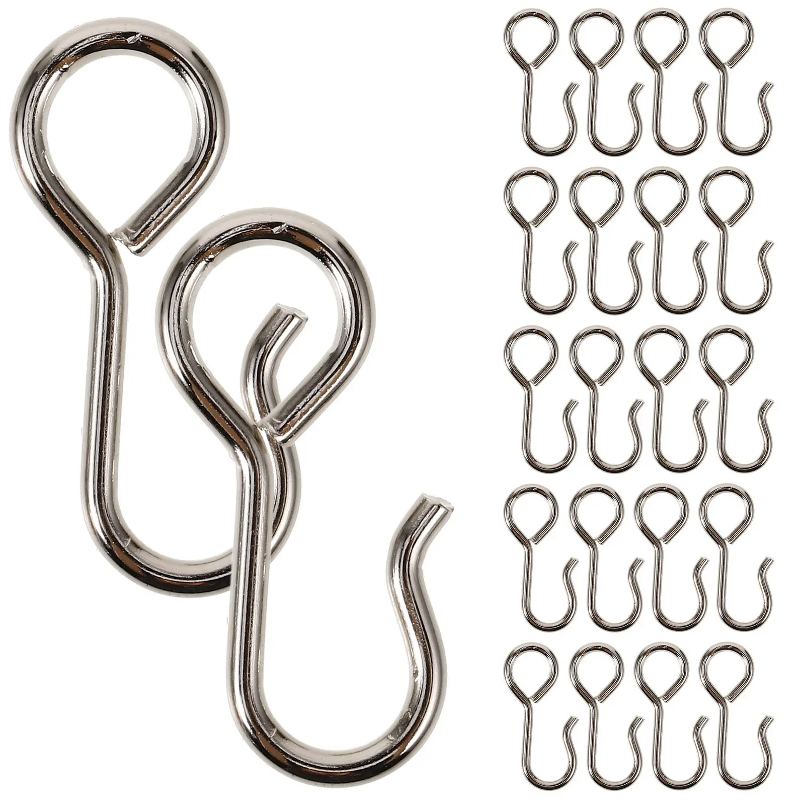 

100Pcs Metal Curtain Hooks Stainless Steel Strong Multipurpose Hanging for Ceiling Track Drapery Wire Shower Small Hooks