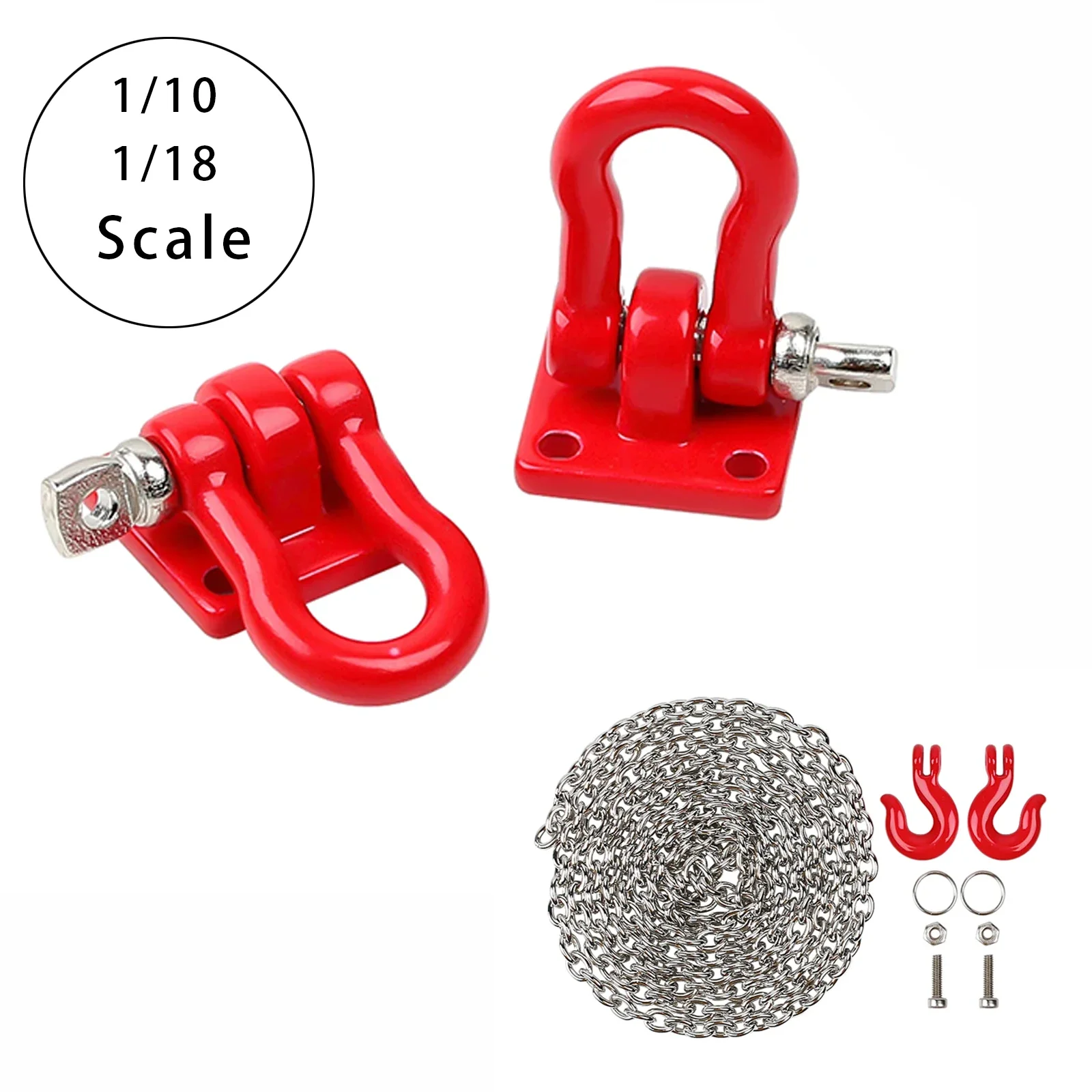 RC Trailer Tow Hook Metal Accessories Upgrade for 1:10 RC Crawler Car Redcat Gen8 VS4-10 Axial SCX10 90046 AXI03007 Capra