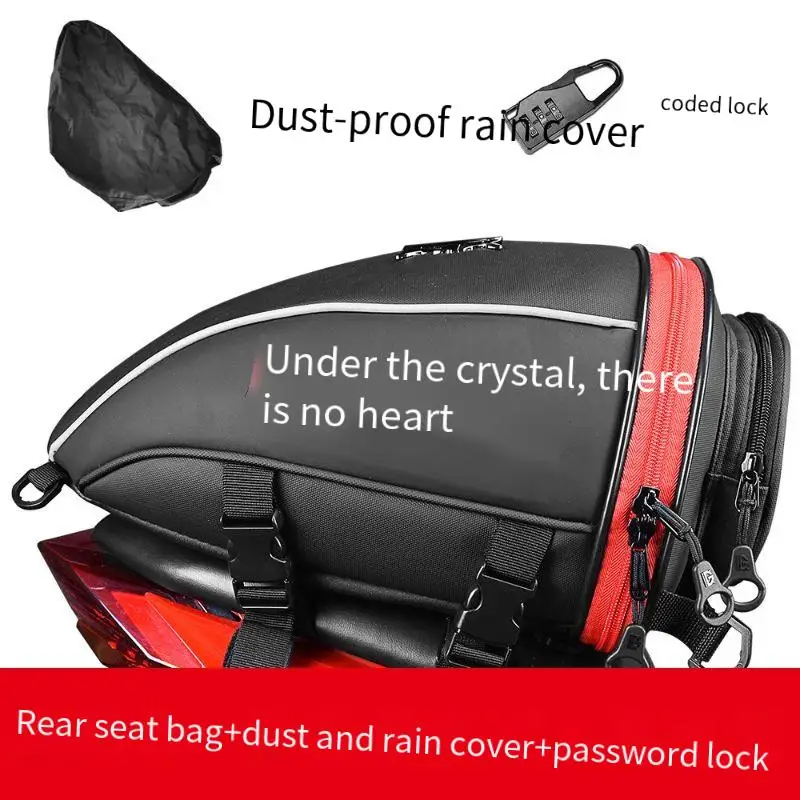 حقيبة ذيل الدراجة النارية من جلد البولي يوريثان - سرج عالمي، حقيبة ظهر، حقيبة يد للسباق والسفر لركوب الدراجات النارية