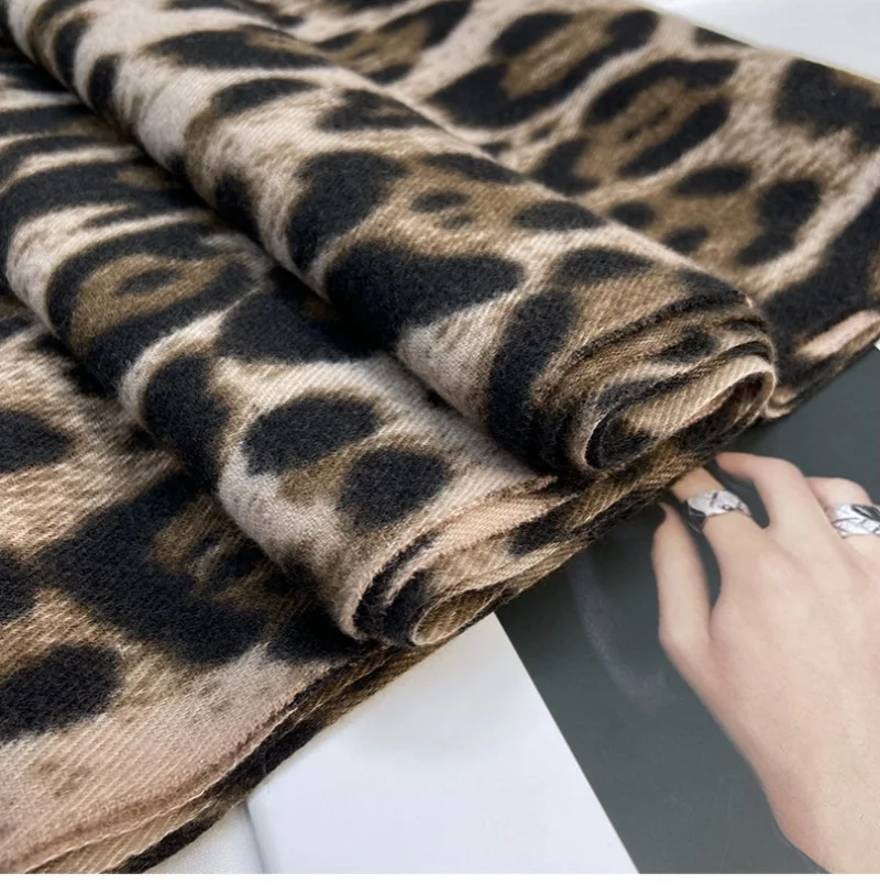 1PC Fashion Leopard Print Warm Women's Dark Brown Scarf Shawl Thick Bohemian Autumn Winter Wraps Scarf Suitable for Daily Wear image 6