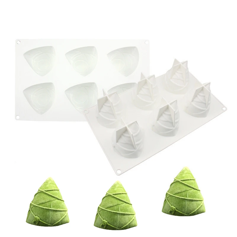 Meibum Dragon Boat Festiva Rice Dumpling Mold Silicone Cake Moulds Zongzi Mousse Molds Traditional Chinese Pastries Baking Tools