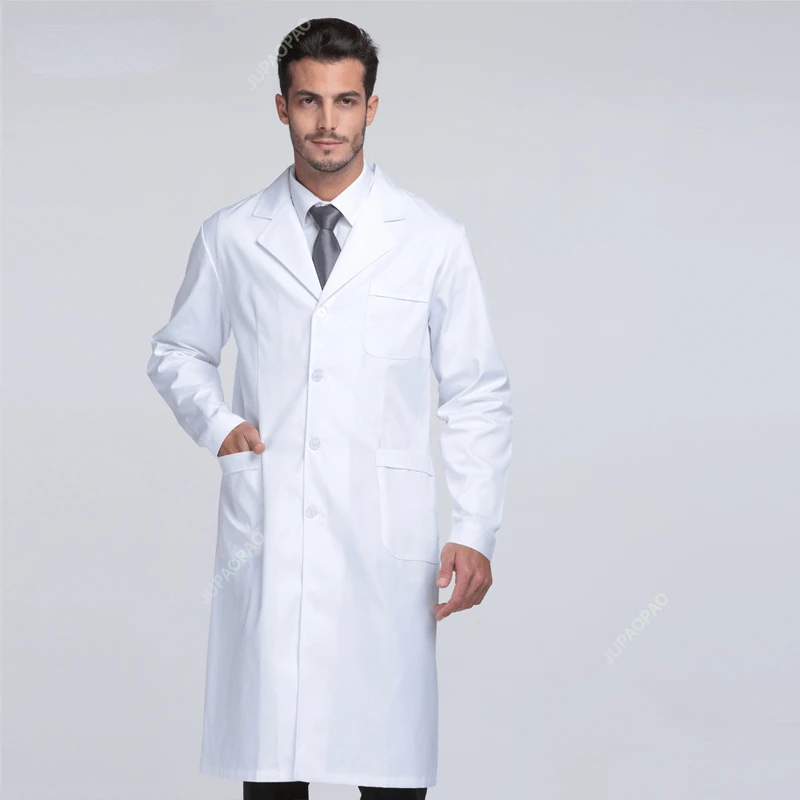 Unisex Witte Jas Laboratoriumjas Ziekenhuis Arts Slank Verpleegkundige Uniform Spa Uniform Verpleeguniform Scrubs Medische Uniformen Vrouwen