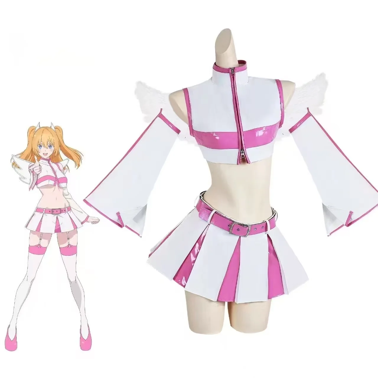 

Anime 2.5 Dimensional Seduction Liliel Cosplay Costume Full Set Pin White Angel Outfit For Women Comic Con Halloween Outfit