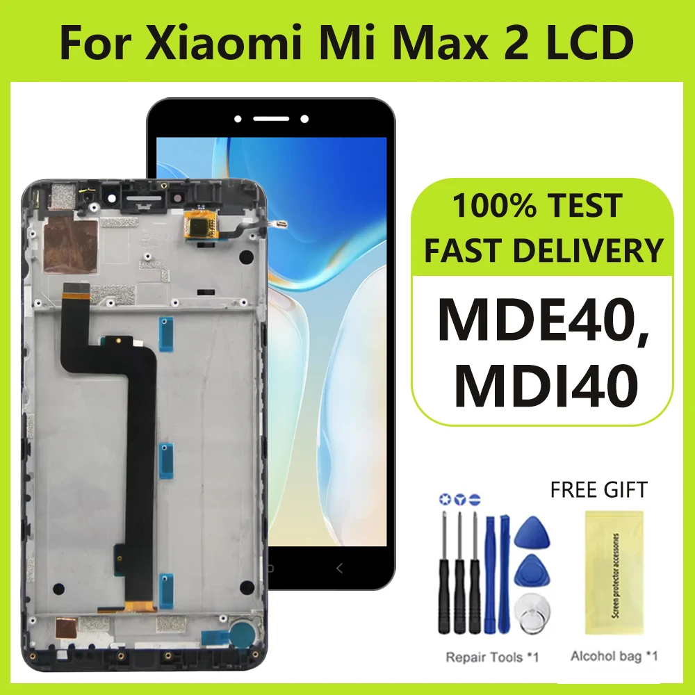 6.44\'\'For Xiaomi Mi Max 2 For Mi Max2 MDE40 MDI40 LCD Display Touch Screen Digitizer Assembly Replacement