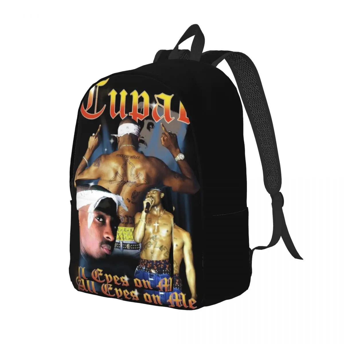 Tupac 2PAC 90s Rappers Teenage Backpack Outdoor High School Hiking Travel Daypack for Men Women College Shoulder Bag