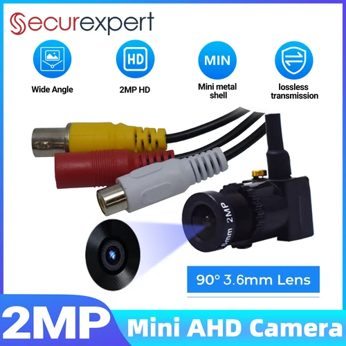 Imagen 1 del producto Securexpert 2MP 1080P HD Mini cámara AHD lente de 3,6mm cámara CCTV de vigilancia de seguridad con micrófono de audio conector de vídeo BNC