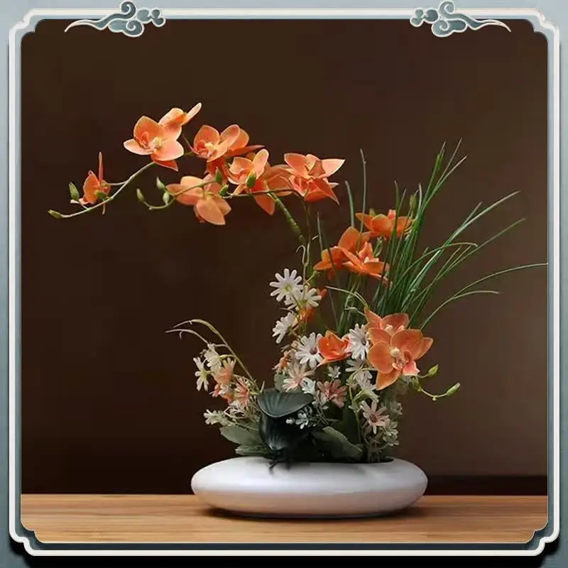 Durable Sentimental  Vase Set,Pebble Shaped Flower Arrangement Bowl With 2Inch Flower Frog Pin Frog Stem Holder