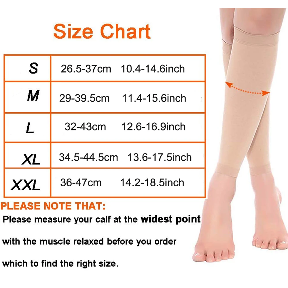 Medical Calf Compression Sleeve 30-40mmhg Men Women Footless Calves Compression Sleeves Varicose Veins