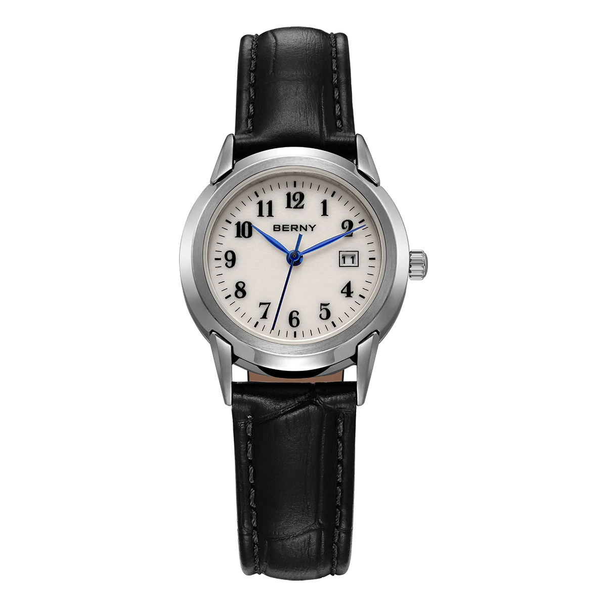 BENRY Women's Quartz Watch Durable Stainless Steel Luminous Top Display Dial Leather Strap 3ATM Waterproof Daily Women Watches