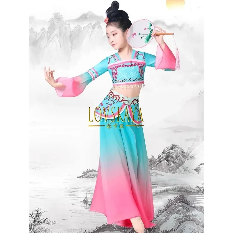 Classical Dance Performance Training Clothing Fan Dance Umbrella Dance Flowing Chinese Style Hanfu Art