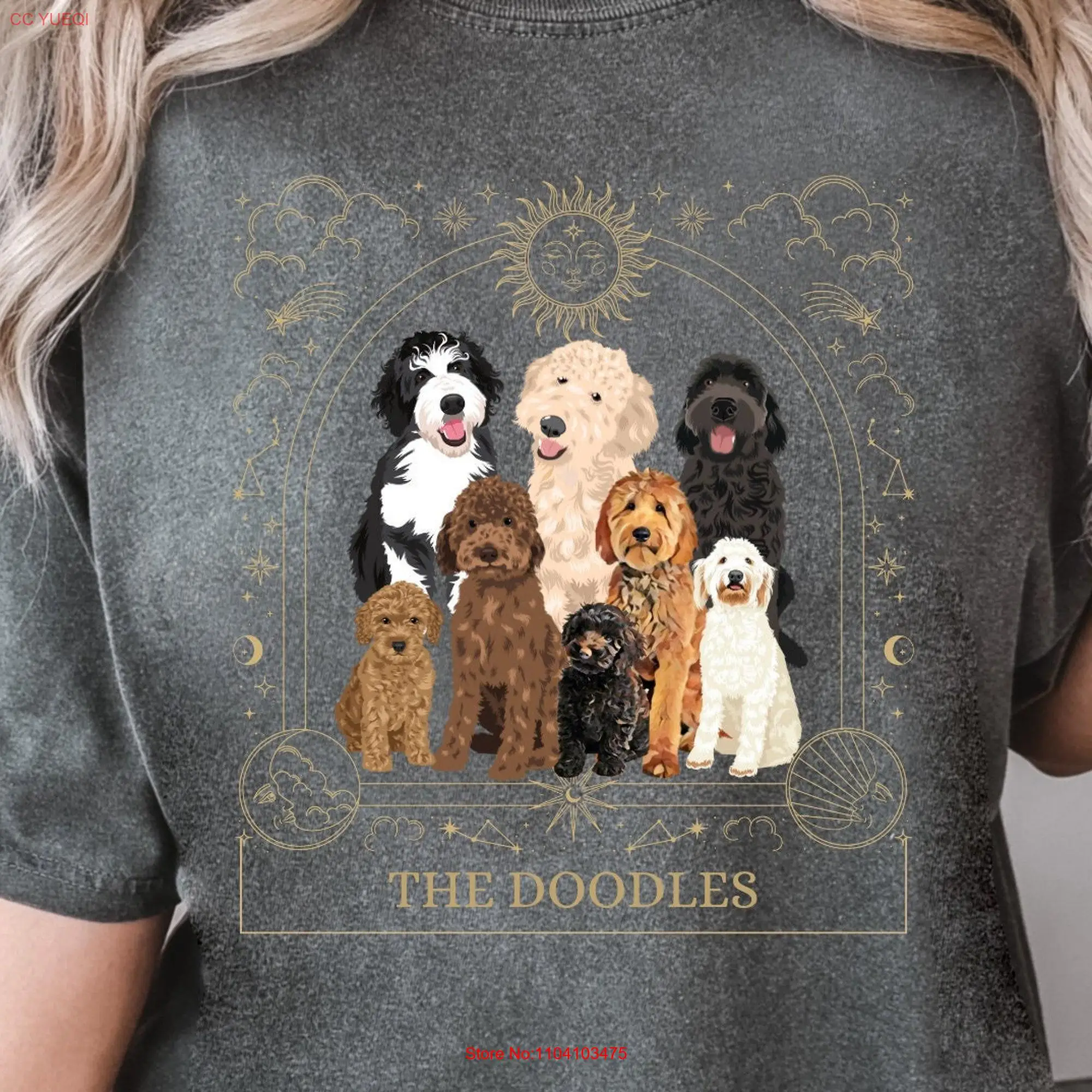 Tarot Golden doodle shirt comfort colors t goldendoodle gifts celestial dog mom birthday gift owner tee christmas