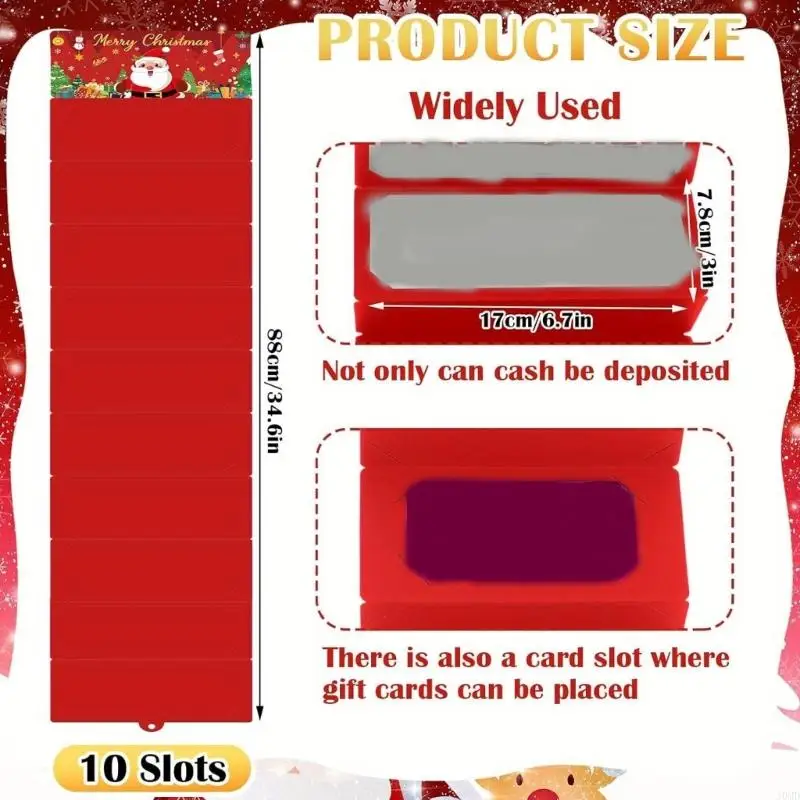 منظمو بطاقات الهدايا القابلة لإعادة التدوير تحت عنوان عيد الميلاد لتخزين الجيب للهدايا النقدية JOMD