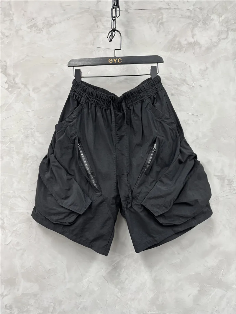 Donkere multi-pocket stiksels Stand Cut Persoonlijkheid Vijfde broek Mode All-Match Casual Shorts Trendy Cargo