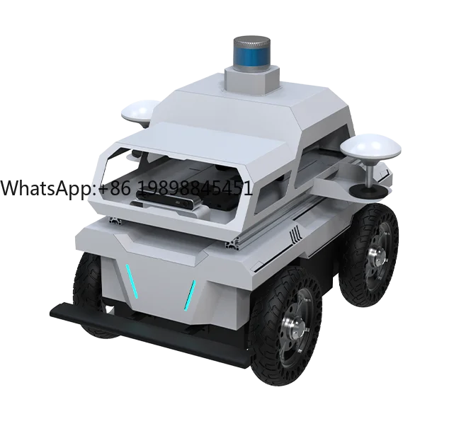 Робот ROS с приводом 400 Втx4 для наружного 3D-картографии и распознавания искусственным интеллектом, поддержка мобильного шасси AMR с навигацией SLAM и RTK