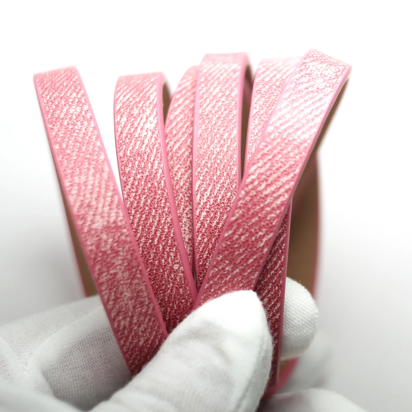 1.15meter Watermelon Red Denim Pattern Leather Cord,10mm Leather Strip,Leather Belt Bag Handle,Waist Chain, Bracelet Making