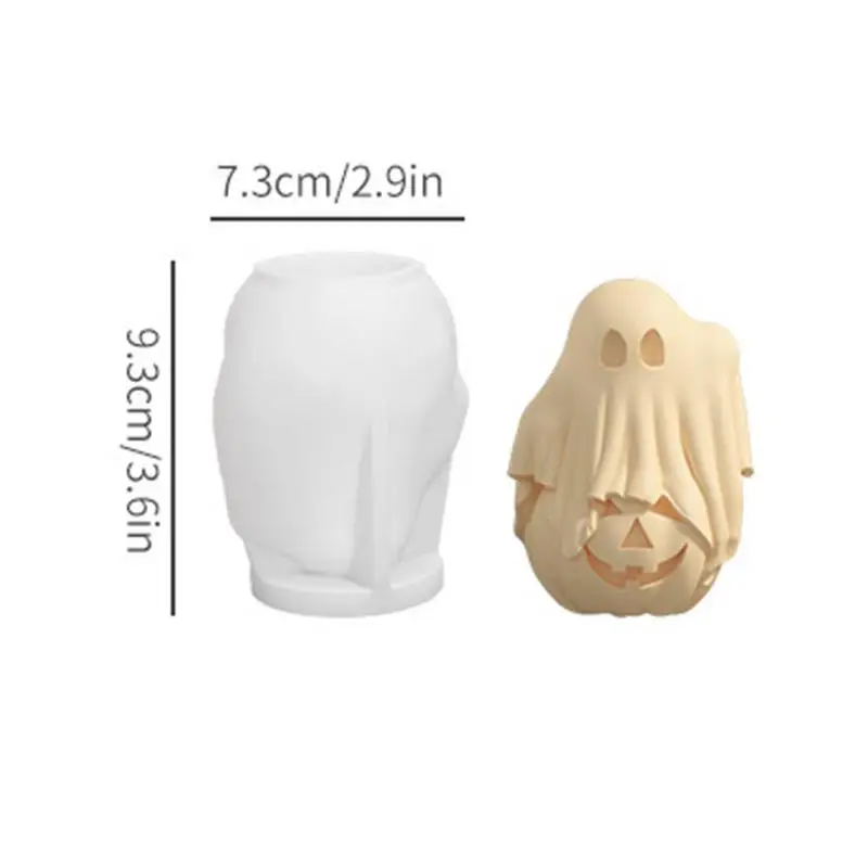 3D Candle Molds Halloween Ghost Gypsum Mold Silicone Resin Mold for Aromatherapy Candles Resin Casting Homemade Soap Wax Making